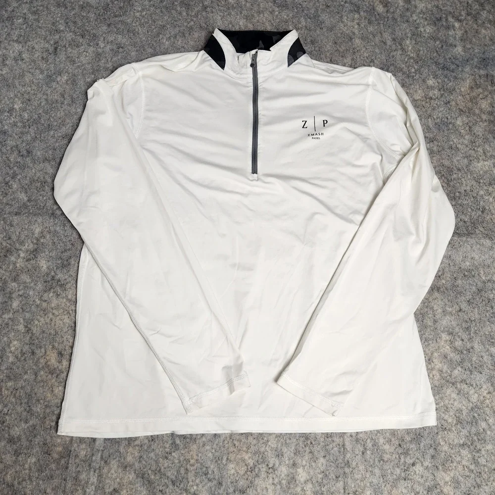 Greyson 1/4 Zip Sweatshirt Men L White Long Sleeve Golf Camo Trim Stretch Vented